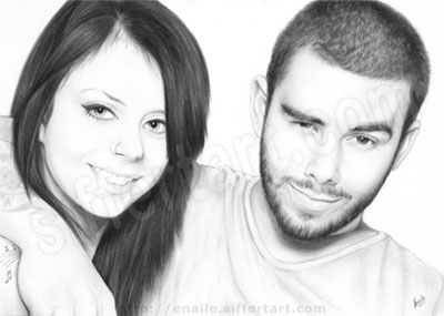 couple portrait - pencil drawing