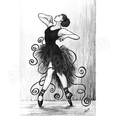 dancer - pen and ink drawing