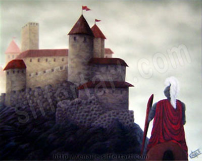 Medieval - oil on canvas painting