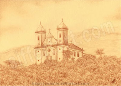 church - pencil drawing - fine art prints available